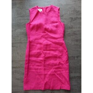 VTG TALBOTS Irish Linen Sheath Dress Size 10P Lined Luxury Minimalist Classic